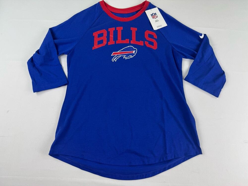 Nike Buffalo Bills Women's Blue Red Long Sleeve T-Shirt Size Small New